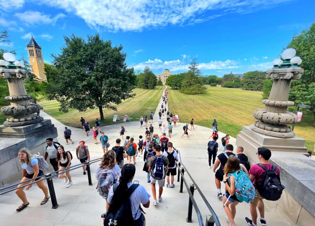 students on the Curtiss steps