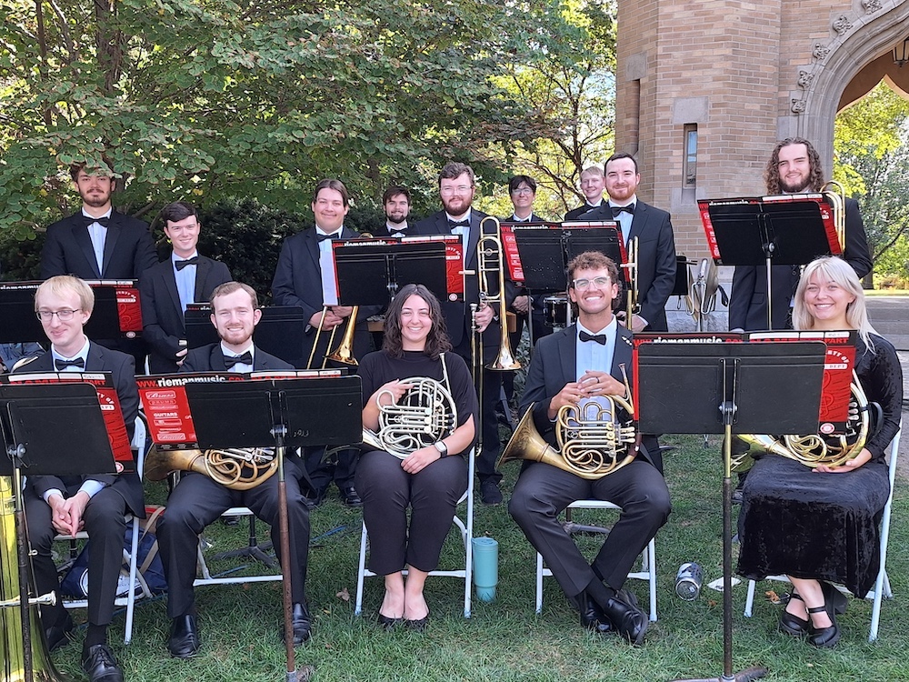 student brass ensemble at Campanile celebration