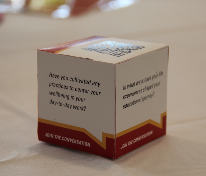 Question cube at new faculty orientation